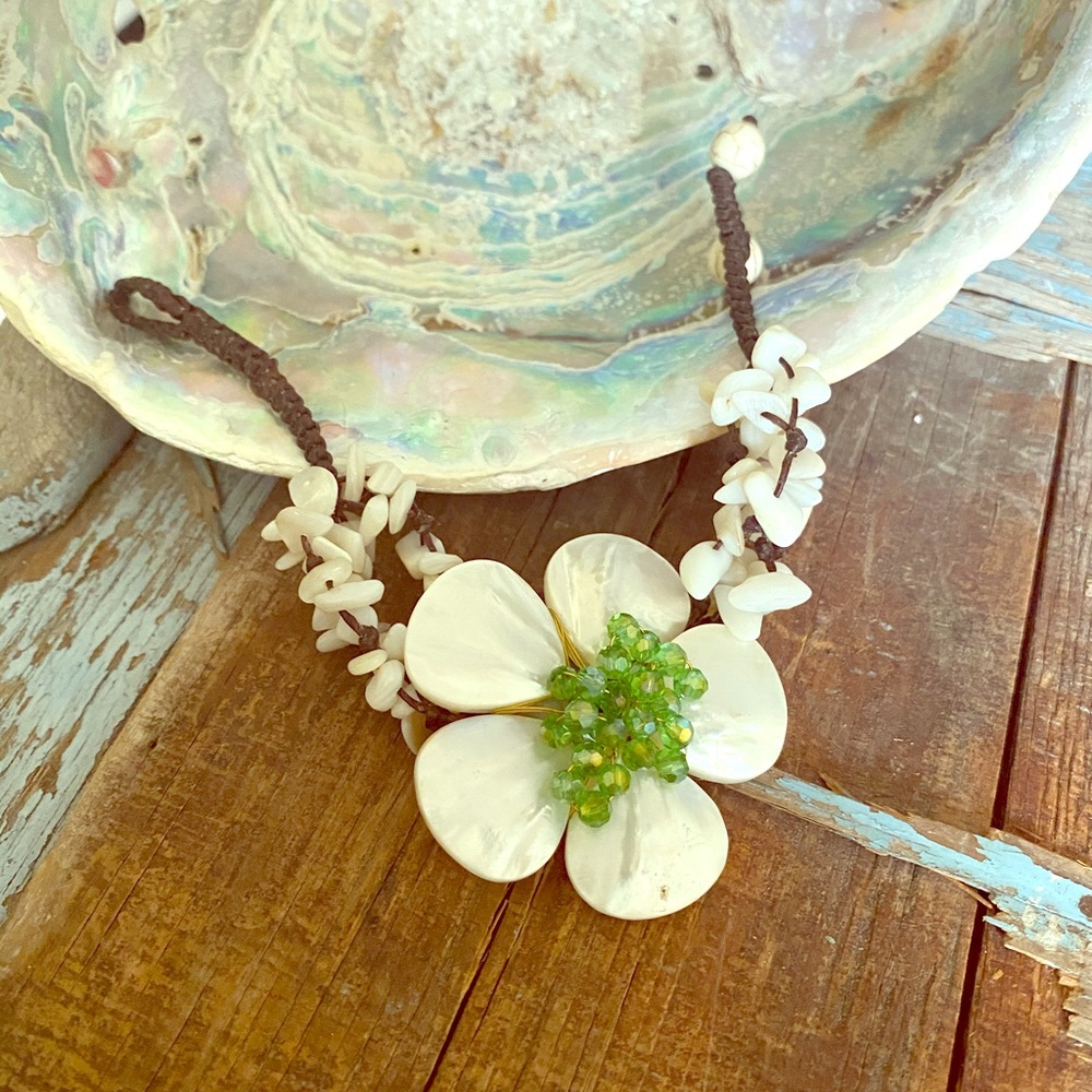 Boho/Hippie Quartz and Mother of Pearl Bracelet